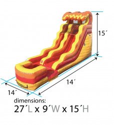 fire20slide204 1720663561 15ft Lava Wave Water Slide 27Lx9Wx15H